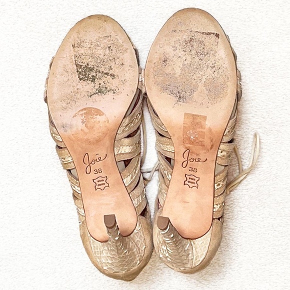 JOIE Dean Caged Gladiator Suede Snakeskin Sandals - Picture 11 of 16